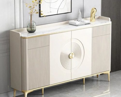 TOP WOOD WITH MARBLE-CONSOLE TABLE